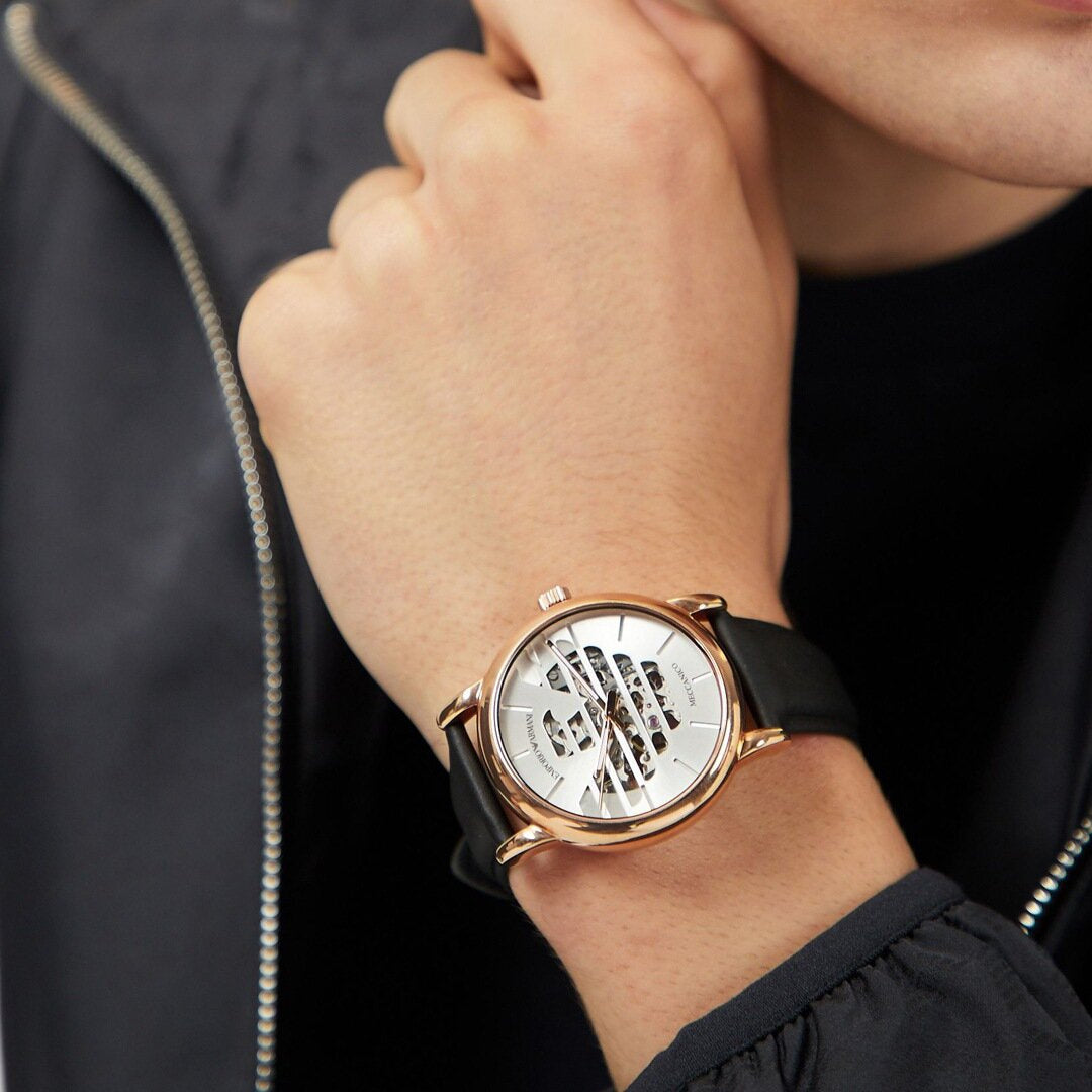 EMPORIO ARMANI LUIGI AUTOMATIC AR60031 ΑΝΔΡΙΚΟ ΡΟΛΟΙ + ΚΟΥΤΙ (zi062b)