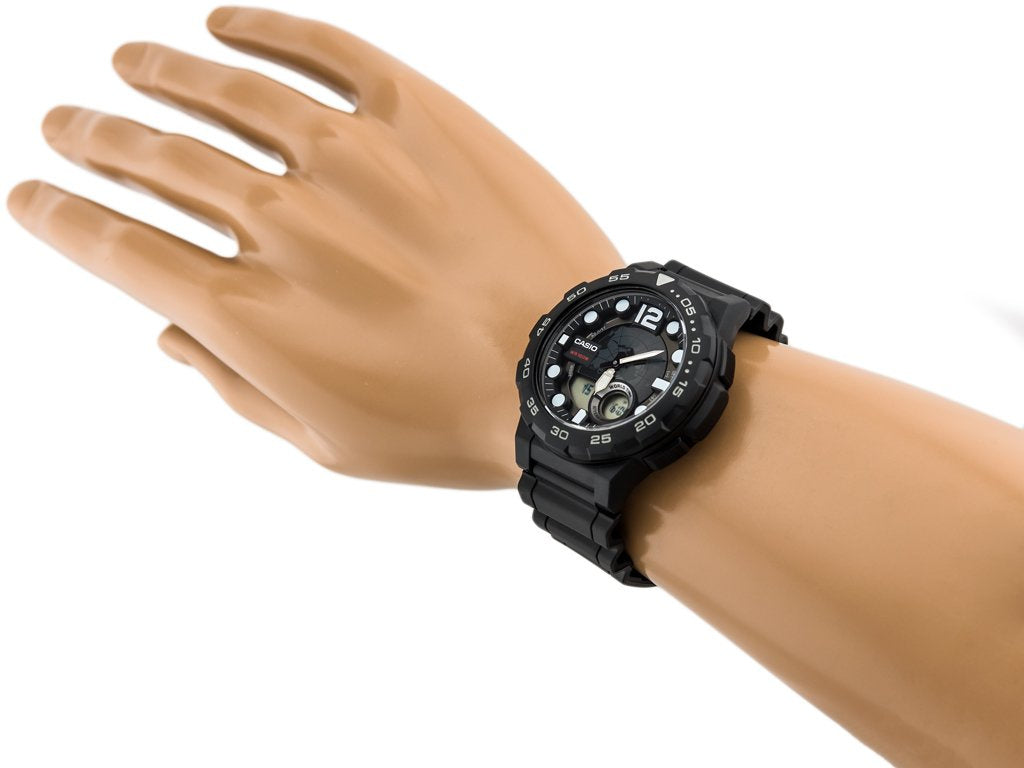 ΑΝΔΡΙΚΟ ΡΟΛΟΙ CASIO AEQ-100W 1AV (zd070a) - ΠΑΓΚΟΣΜΙΑ ΩΡΑ + ΚΟΥΤΙ