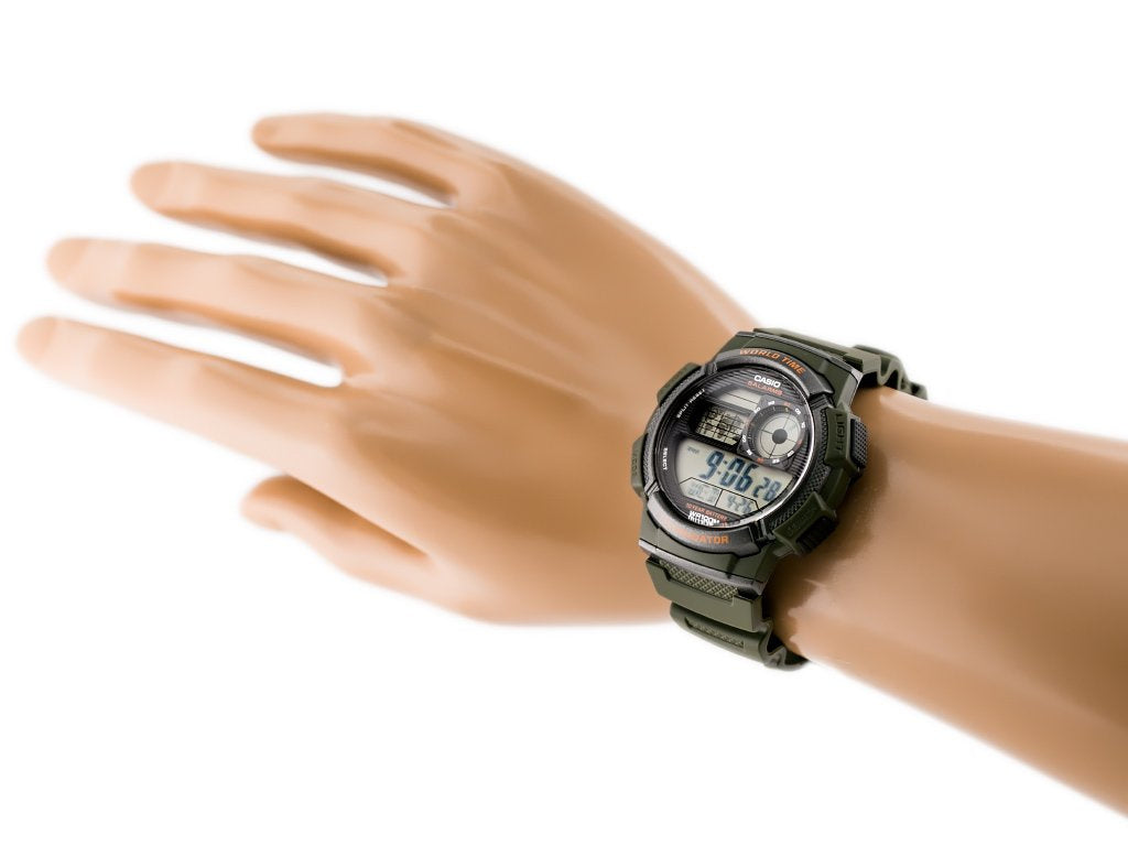 ΑΝΔΡΙΚΟ ΡΟΛΟΙ CASIO AE-1000W 3AVDF (zd073b) - ΠΑΓΚΟΣΜΙΑ ΩΡΑ + ΚΟΥΤΙ