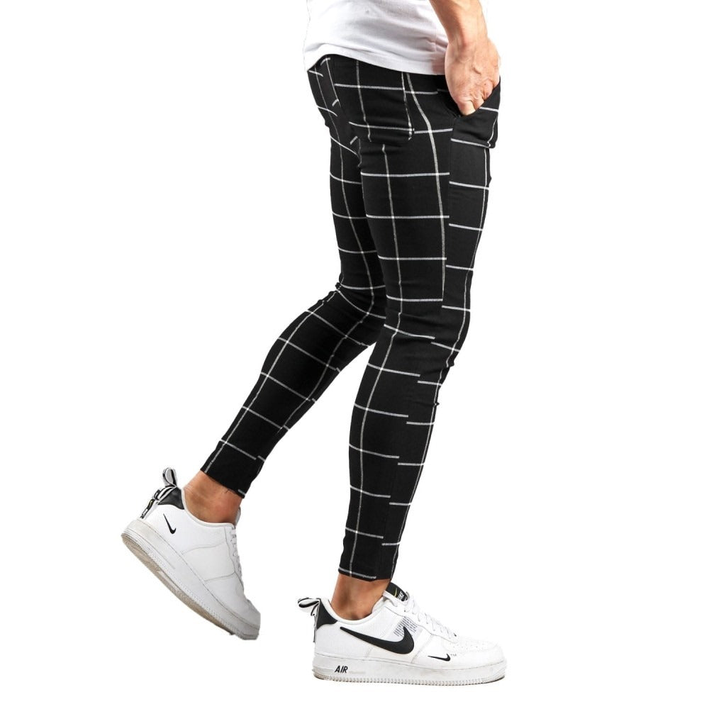 Chino Φόρμα OEM Chesswhite Mαυρό καρό skinny fit