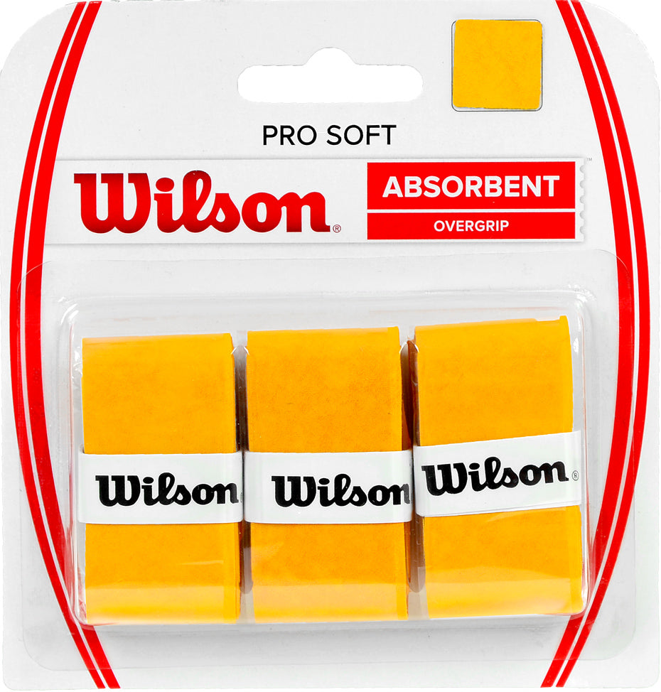 Περιτύλιγμα Wilson Pro Soft Absorbent Overgrip, κίτρινο, 3 τεμ. WRZ4040GO