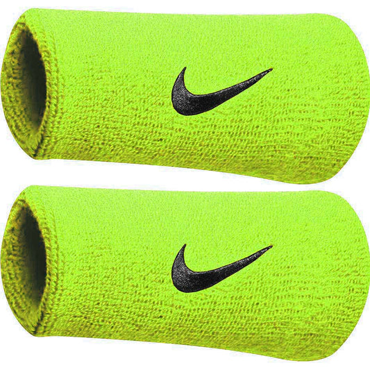 Φαρδύ περικάρπιο Nike Swoosh Doublewide Wristbands lime 2 τμχ NNN05710