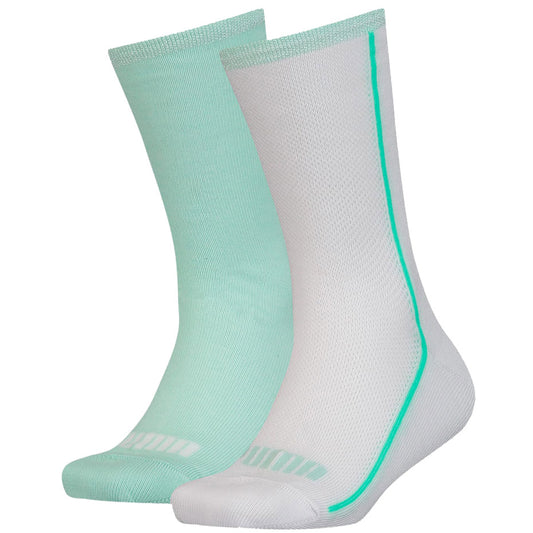Puma Mesh Sock παιδικές κάλτσες 2 ζευγάρια λευκές, μέντα 907628 01