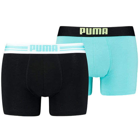 Ανδρικό μποξεράκι Puma Placed Logo Boxer 2P μπλε, μαύρο 906519 10