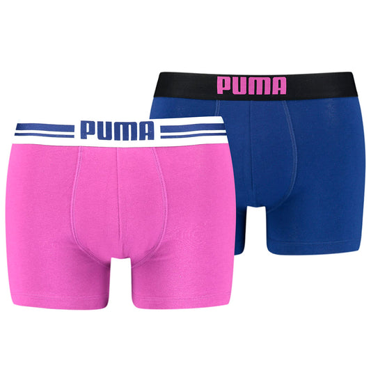 Ανδρικό μποξεράκι Puma Placed Logo Boxer 2P ροζ, μπλε 906519 11