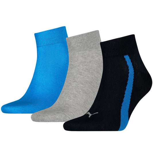 Puma Unisex Lifestyle Quarter κάλτσες μαύρες, γκρι, μπλε 907952 03