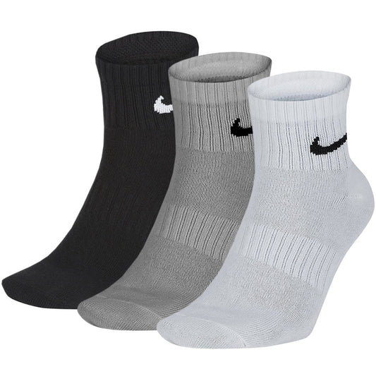 Nike Everyday ελαφριές κάλτσες αστραγάλου 3 ζευγάρια λευκό, γκρι, μαύρο SX7677 964