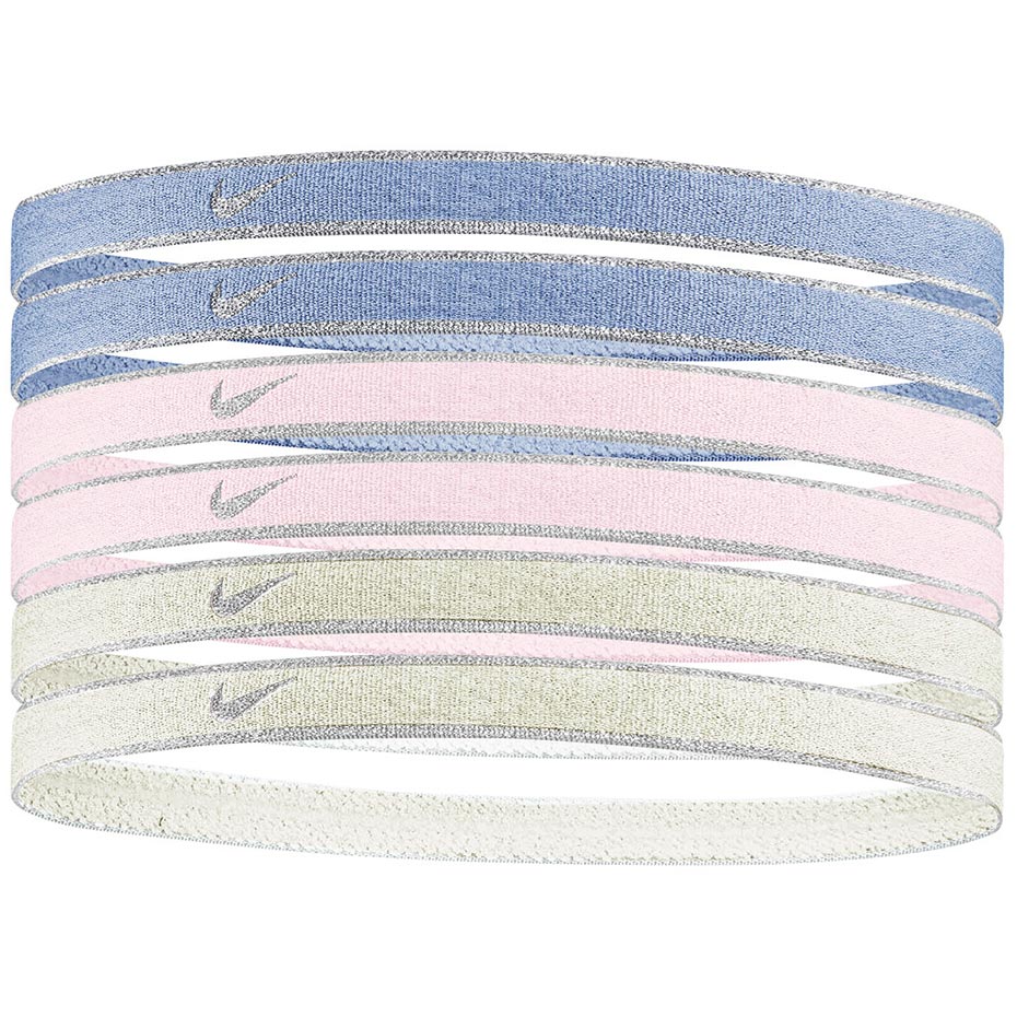 Κορδέλες μαλλιών Nike 6 τμχ. Swoosh Sport metallic - μωβ, ροζ, κίτρινο N1002008511OS