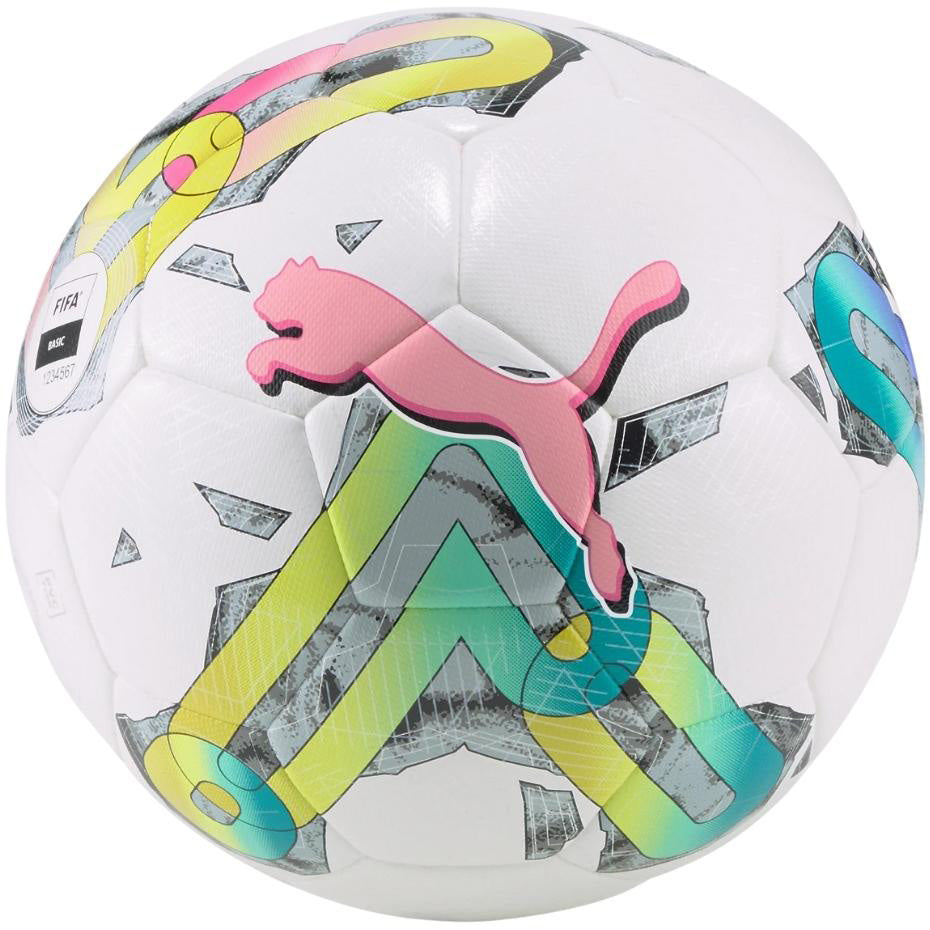 Puma Orbita 4 HYB FIFA Basic ποδόσφαιρο λευκό-πράσινο-ροζ 83778 01