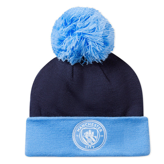 Puma cap Μάντσεστερ Σίτι Pom Pom Beanie 025613-03 μπλε