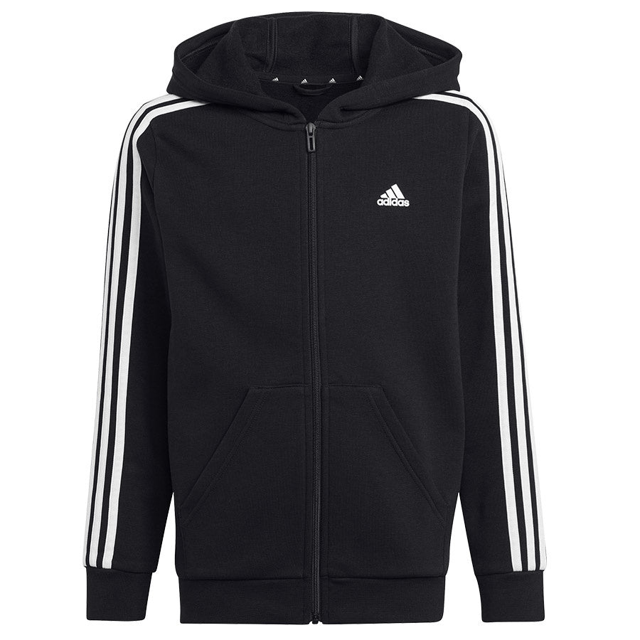 Adidas 3 Stripes FL Full-Zip Hoody Jr HR6331 μαύρο