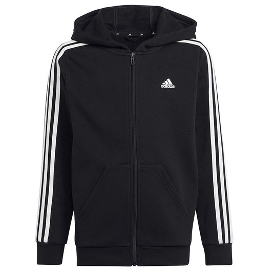 Adidas 3 Stripes FL Full-Zip Hoody Jr HR6331 μαύρο