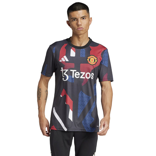 φανέλα της Adidas Μάντσεστερ Γιουνάιτεντ προ-Match JD7147 μαύρο