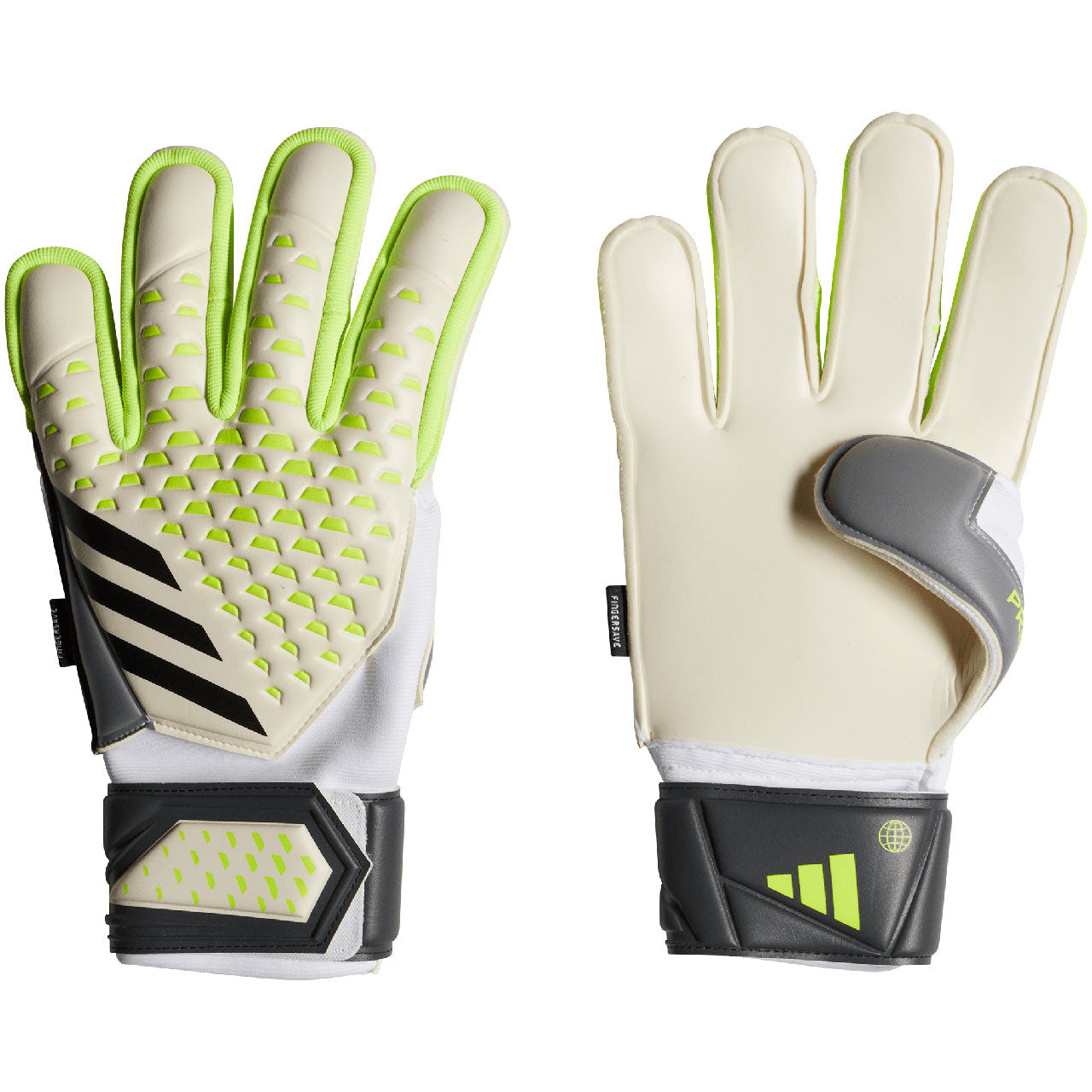 Adidas Predator Match Fingersave γάντια τερματοφύλακα λευκά και πράσινα IA0877