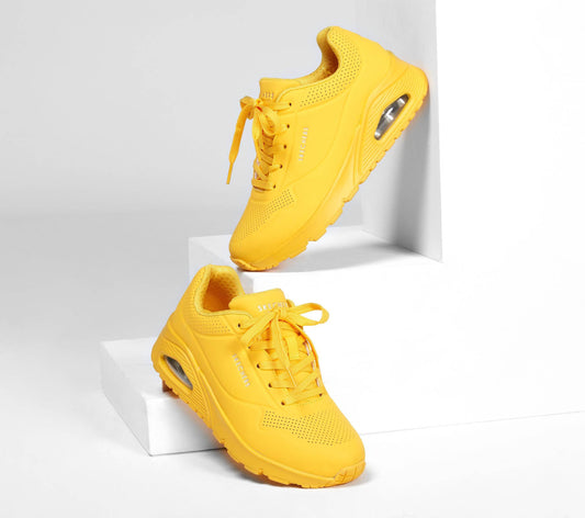 Sneakers women Skechers Uno Stand On Air αθλητικά παπούτσια κίτρινα (73690-YEL)