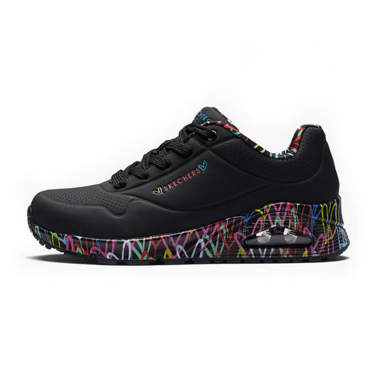Sneakers women Skechers Loving Love X Jgoldcrown Uno Hearts Black (155506-BBK) (στα Αγγλικά).