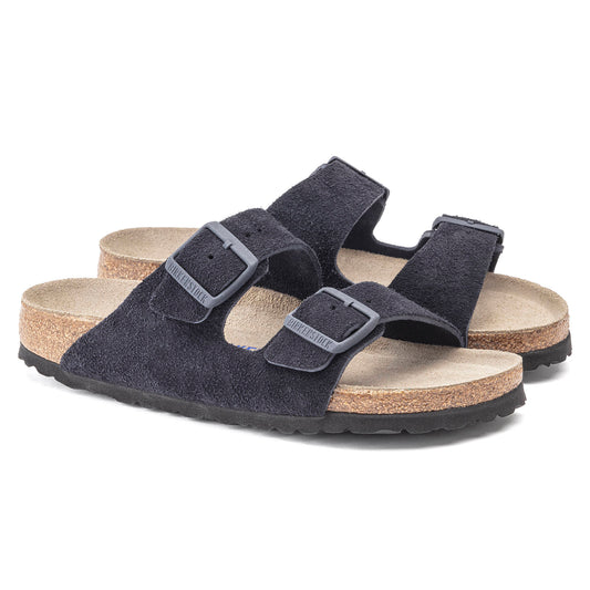Γυναικείο/ανδρικό Birkenstock Αριζόνα Soft Footbed Suede Leather Midnight ναυτικό κανονικό ευρύ (1020732)