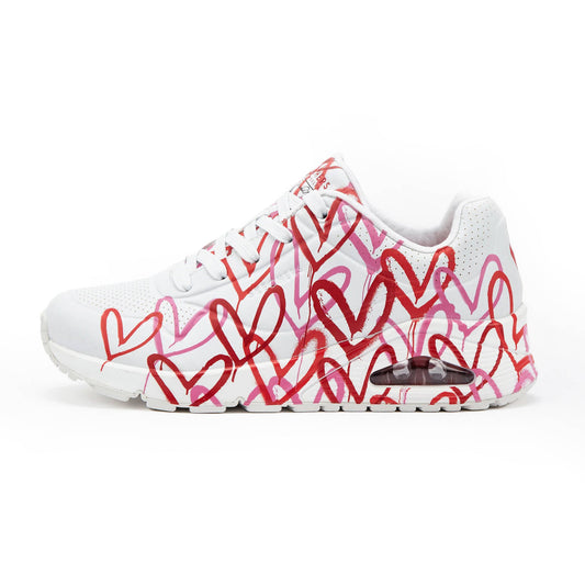 Sneakers women Skechers X Jgoldcrown Uno-Spread The Love Heart Shoes (155507-WRPK) (στα Αγγλικά).