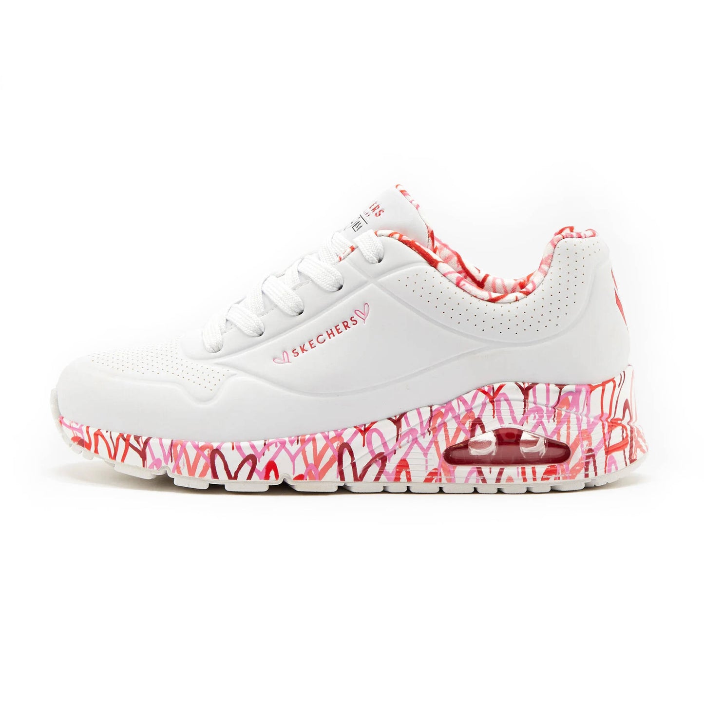 Sneakers γυναίκες Skechers X Jgoldcrown Ουνο - Στοργικές Καρδιές Αγάπης Λευκό (155506-WRPK)