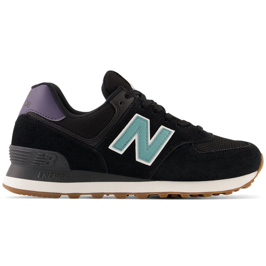 Sneakers γυναίκες Νέα ισορροπία 574 αθλητικά παπούτσια δερμάτινα μαύρα (WL574RA)