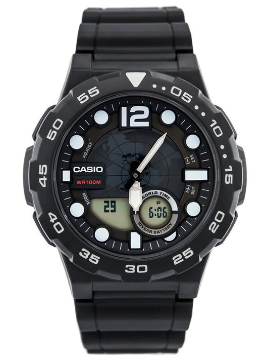 ΑΝΔΡΙΚΟ ΡΟΛΟΙ CASIO AEQ-100W 1AV (zd070a) - ΠΑΓΚΟΣΜΙΑ ΩΡΑ + ΚΟΥΤΙ