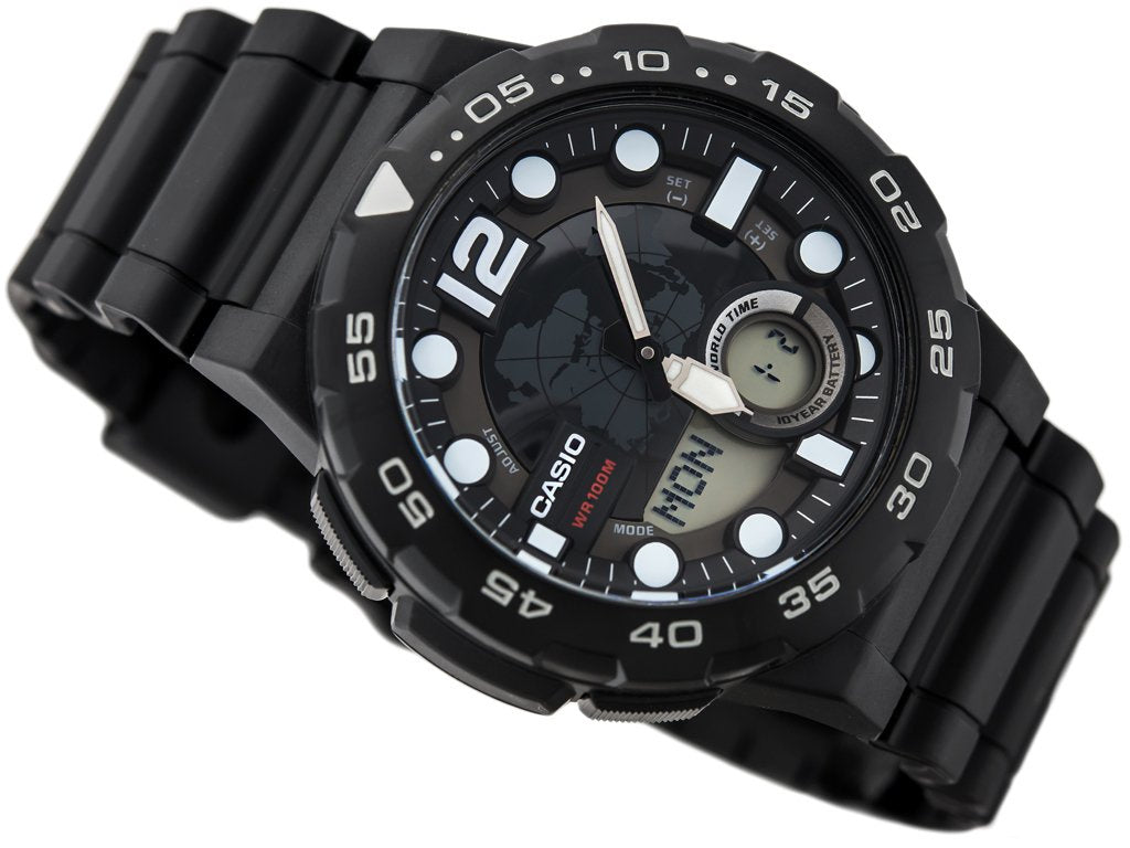 ΑΝΔΡΙΚΟ ΡΟΛΟΙ CASIO AEQ-100W 1AV (zd070a) - ΠΑΓΚΟΣΜΙΑ ΩΡΑ + ΚΟΥΤΙ