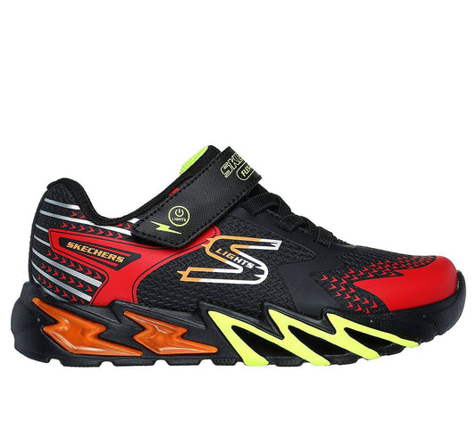 Παιδικά αθλητικά παπούτσια Skechers FLEX-GLOW BOLT S-lights μαύρο (400138L-BKRD)