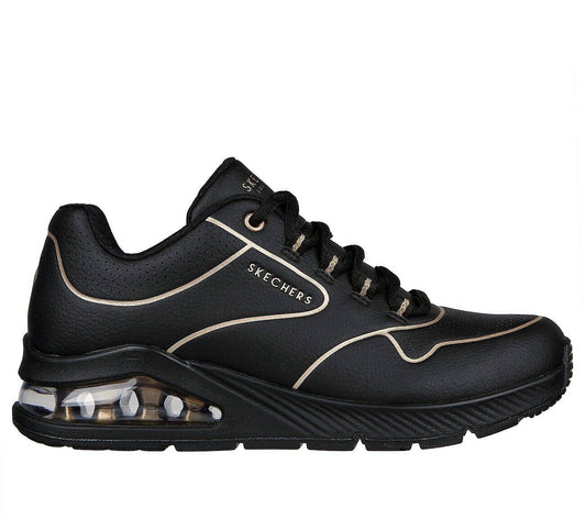 Γυναικεία αθλητικά sneakers Skechers UNO 2 GOLDEN TRIM μαύρο (155637-BKGD)