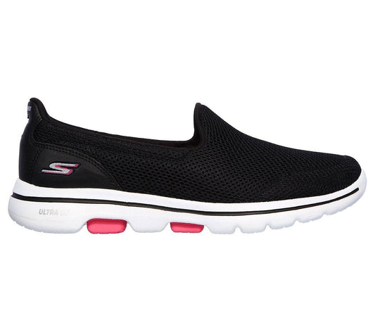 Γυναικεία αθλητικά αθλητικά παπούτσια Skechers Go Walk 5 συρόμενα μαύρα (15901-BKHP)