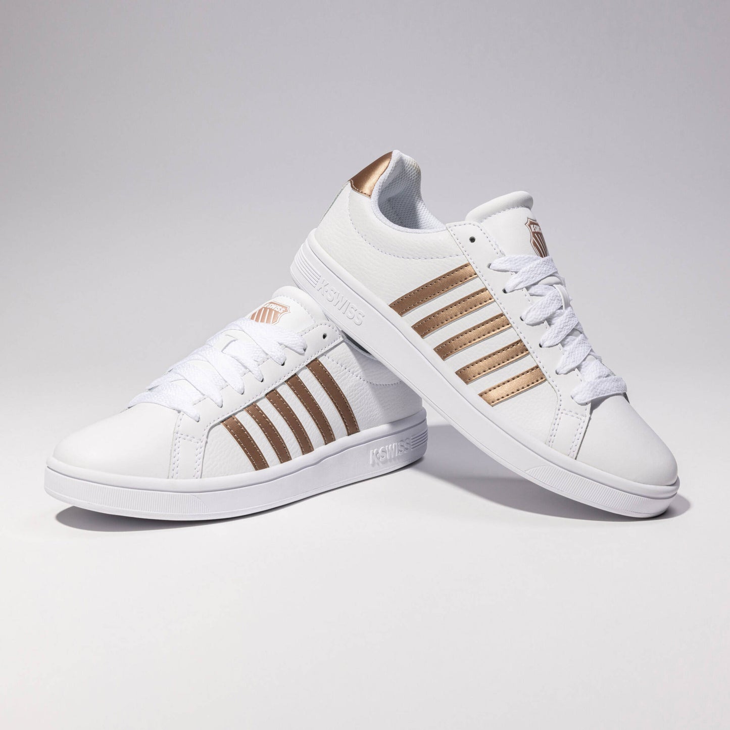 Sneakers γυναικεία σπορ K-Swiss ΔΙΚΑΣΤΗΡΙΟ TIEBREAK λευκά παπούτσια με φυσικό δέρμα (97011-194-M)