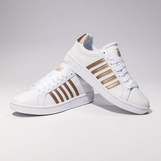 Sneakers γυναικεία σπορ K-Swiss ΔΙΚΑΣΤΗΡΙΟ TIEBREAK λευκά παπούτσια με φυσικό δέρμα (97011-194-M)