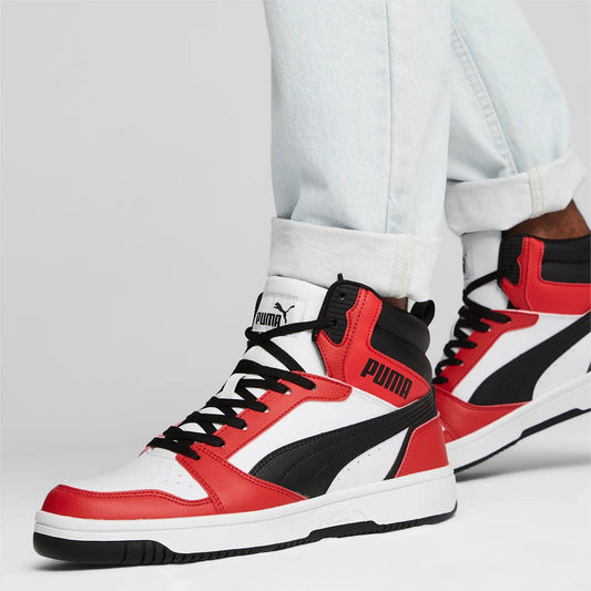 Ανδρικά αθλητικά παπούτσια Puma Rebound v6 SoftFoam+ αθλητικά παπούτσια λευκό-μαύρο-κόκκινο (392326-04)
