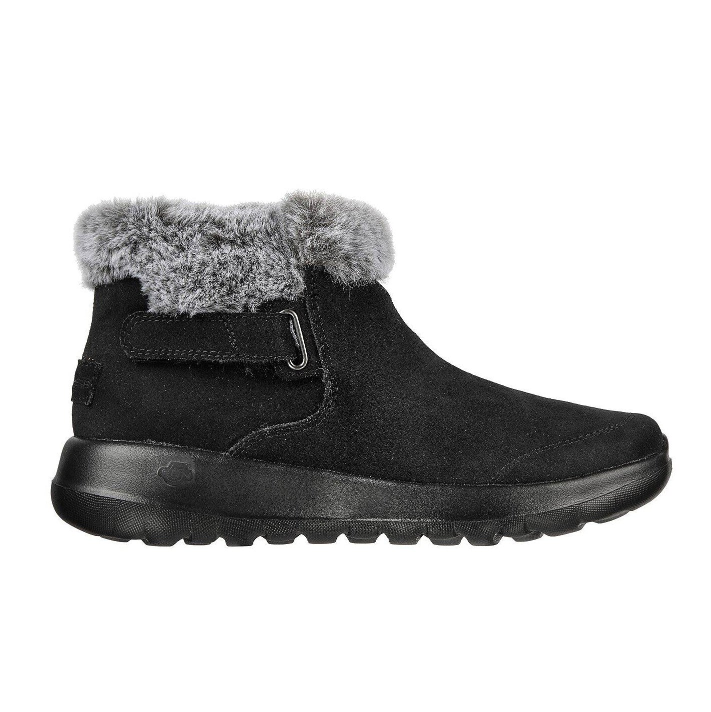 Χειμερινό μπότες Skechers On-The-Go Joy Πρώτα Παπούτσια σουέτ με μαύρη γούνα (144041-BKGY)