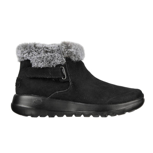 Χειμερινό μπότες Skechers On-The-Go Joy Πρώτα Παπούτσια σουέτ με μαύρη γούνα (144041-BKGY)