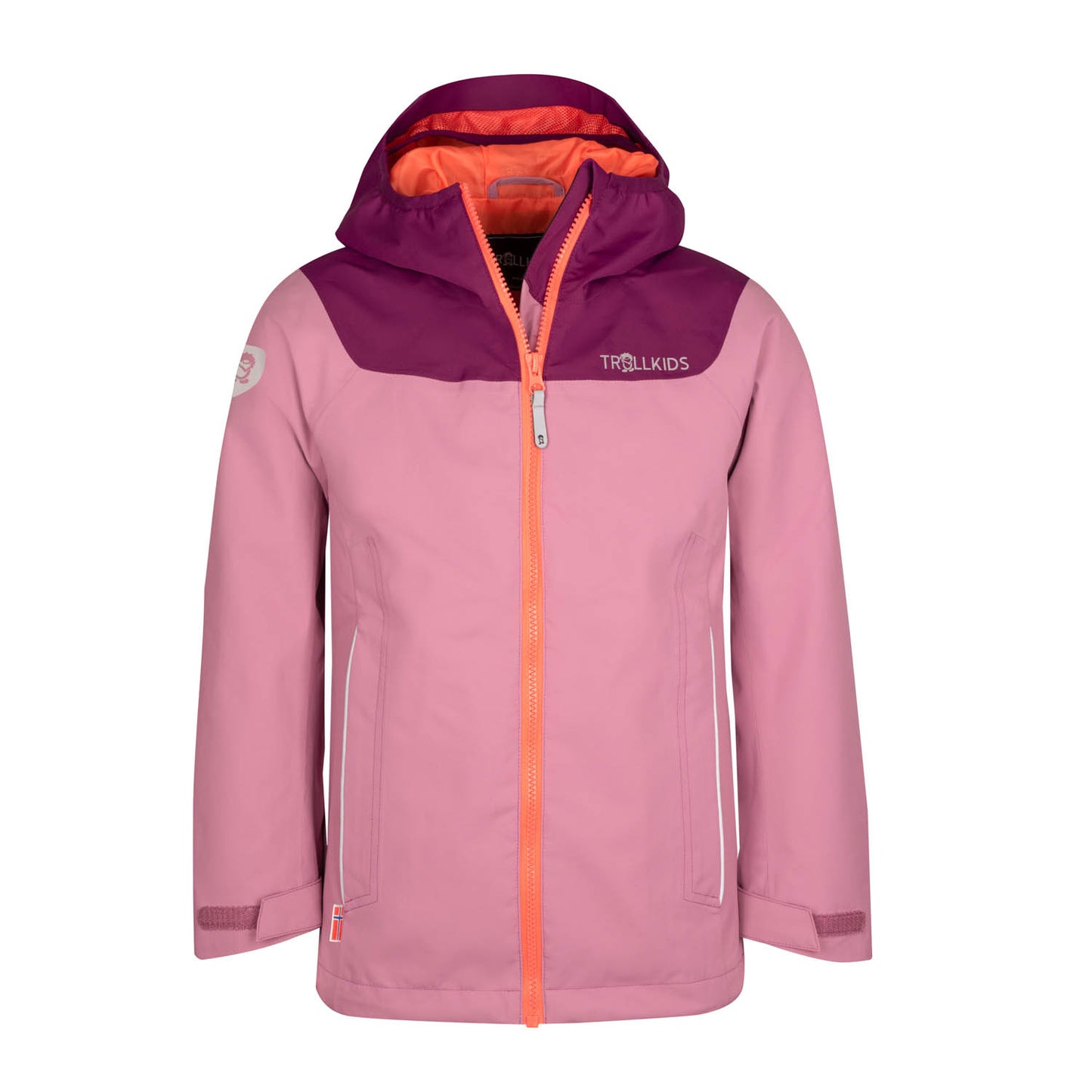 Παιδικό μπουφάν βροχής για κορίτσι Trollkids Girls Bergen Jacket ορχιδέα/mulberry/peach (611-227)