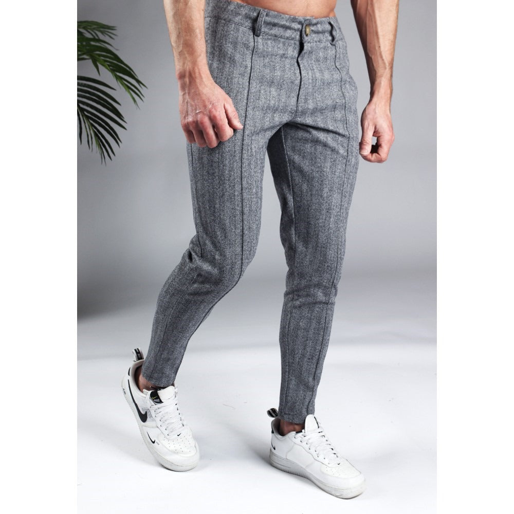Chino Παντελόνι OEM Comfy 60058 Γκρί Ριγέ slim fit