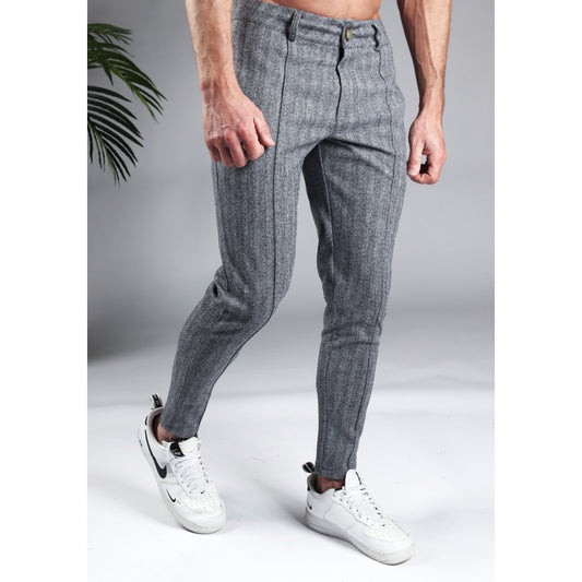 Chino Παντελόνι OEM Comfy 60058 Γκρί Ριγέ slim fit