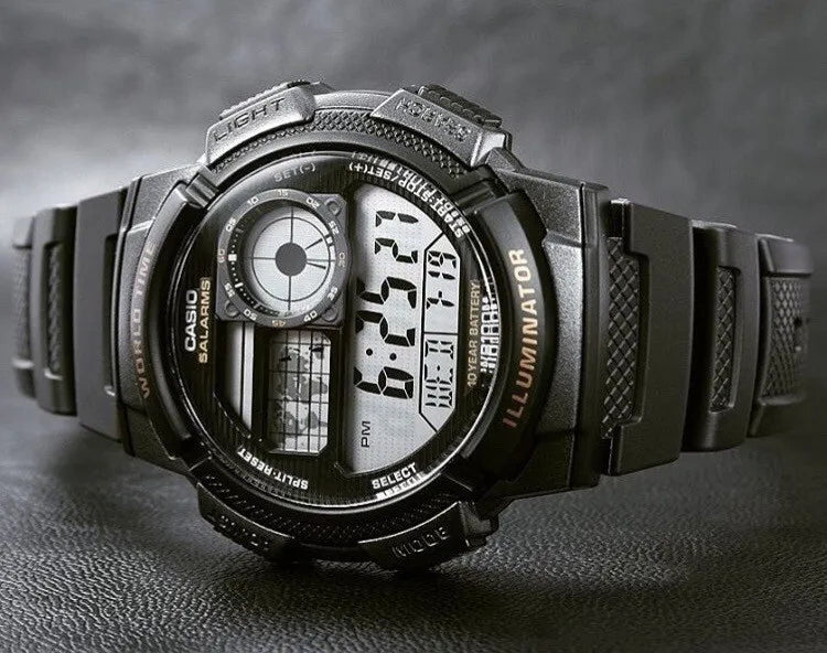 ΑΝΔΡΙΚΟ ΡΟΛΟΙ CASIO AE-1000W-1AV - ΠΑΓΚΟΣΜΙΑ ΩΡΑ + ΚΟΥΤΙ