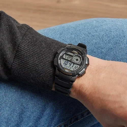 ΑΝΔΡΙΚΟ ΡΟΛΟΙ CASIO AE-1000W-1AV - ΠΑΓΚΟΣΜΙΑ ΩΡΑ + ΚΟΥΤΙ