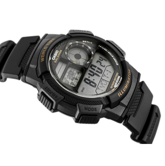 ΑΝΔΡΙΚΟ ΡΟΛΟΙ CASIO AE-1000W-1AV - ΠΑΓΚΟΣΜΙΑ ΩΡΑ + ΚΟΥΤΙ
