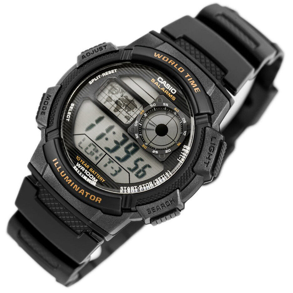 ΑΝΔΡΙΚΟ ΡΟΛΟΙ CASIO AE-1000W-1AV - ΠΑΓΚΟΣΜΙΑ ΩΡΑ + ΚΟΥΤΙ