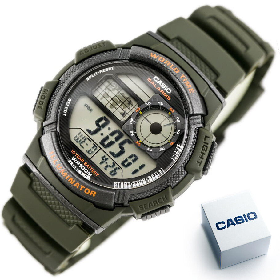 ΑΝΔΡΙΚΟ ΡΟΛΟΙ CASIO AE-1000W 3AVDF (zd073b) - ΠΑΓΚΟΣΜΙΑ ΩΡΑ + ΚΟΥΤΙ