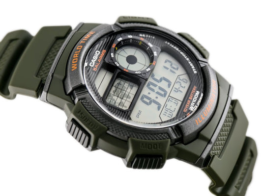 ΑΝΔΡΙΚΟ ΡΟΛΟΙ CASIO AE-1000W 3AVDF (zd073b) - ΠΑΓΚΟΣΜΙΑ ΩΡΑ + ΚΟΥΤΙ