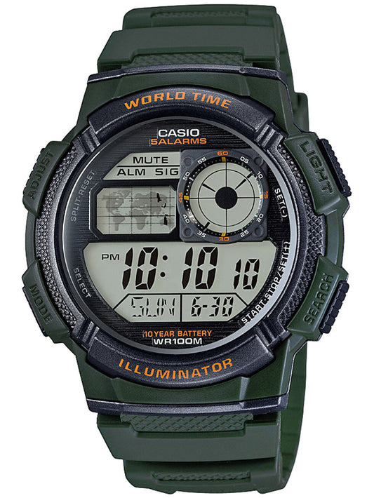 ΑΝΔΡΙΚΟ ΡΟΛΟΙ CASIO AE-1000W 3AVDF (zd073b) - ΠΑΓΚΟΣΜΙΑ ΩΡΑ + ΚΟΥΤΙ