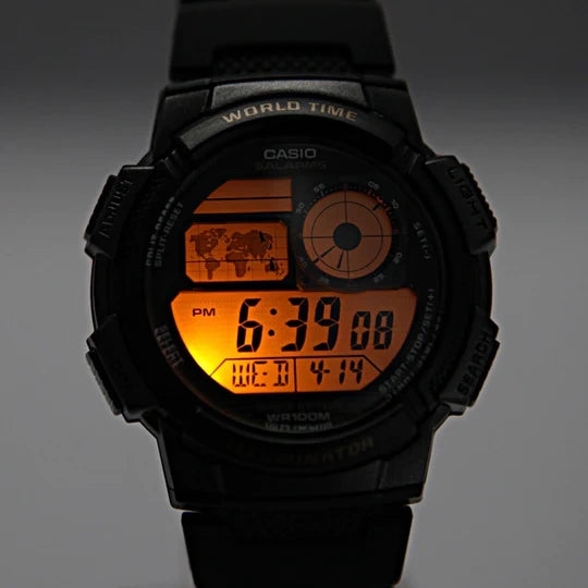 ΑΝΔΡΙΚΟ ΡΟΛΟΙ CASIO AE-1000W 3AVDF (zd073b) - ΠΑΓΚΟΣΜΙΑ ΩΡΑ + ΚΟΥΤΙ