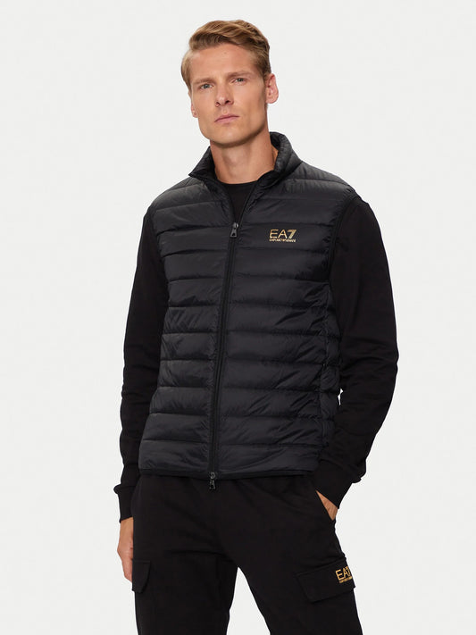 Ανδρικό φουσκωτό γιλέκο EA7 Emporio Armani σπορ ζεστό μαύρο (8NPQ06-PNGPZ-0208)