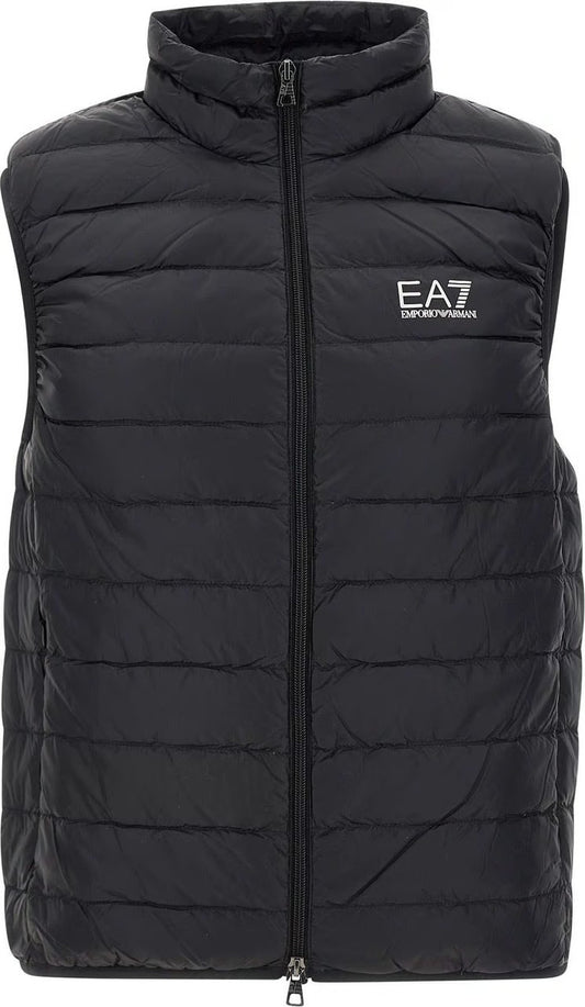 Ανδρικό φουσκωτό γιλέκο EA7 Emporio Armani θερμαινόμενο μαύρο χειροπέδες (8NPQ06-PNGPZ-1200)