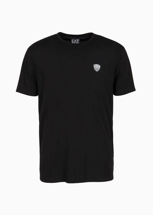 Ανδρικό αθλητικό πουκάμισο EA7 Emporio Armani t-shirt για το μαύρο του καλοκαιριού (8NPT16-PJRGZ-1200)