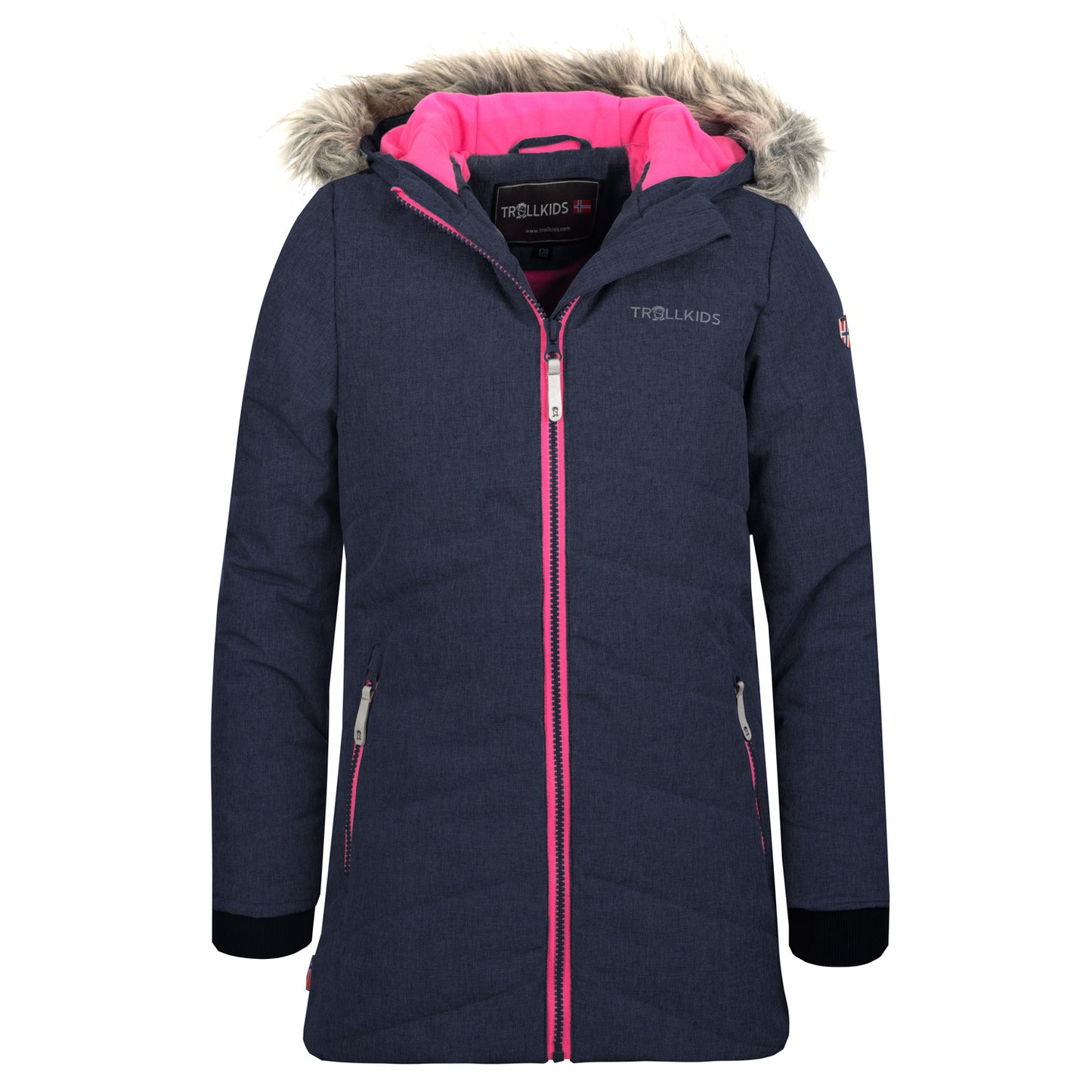 Χειμερινό μπουφάν Trollkids Girls Liftjell Jacket αδιάβροχο με ναυτικό καπό (133-114)
