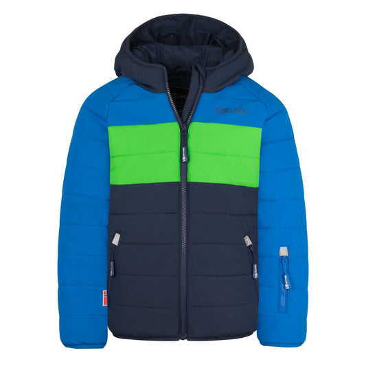 Παιδικό ζεστό μπουφάν Trolkids Kids Hafjell Snow Jacket PRO με μπλε/μπλε κουκούλα (514-110)